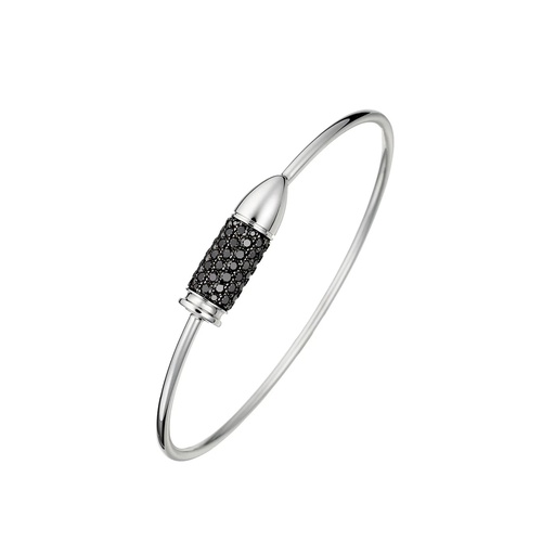 White Gold Bang Bang Black Diamond Flex Bracelet