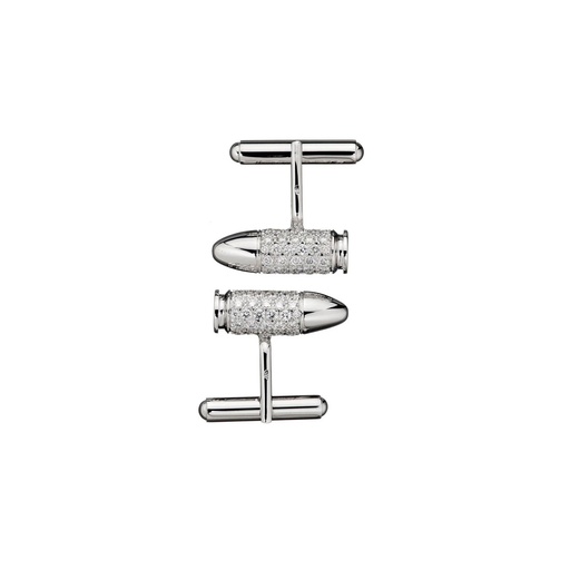 [CBB0003-NS] White Gold Bang Bang Diamond Cufflinks