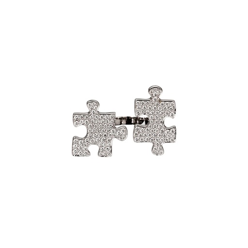 White Gold Puzzle Diamond Ring
