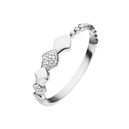 White Gold Python Diamond Bangle Bracelet