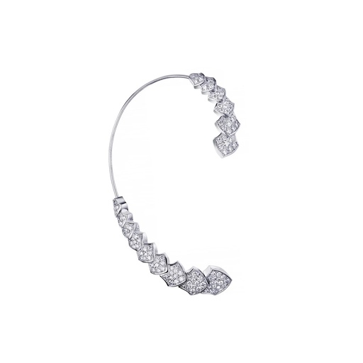 [EPY0003-NS] White Gold Python Diamond Earcuff Earring