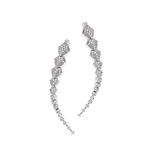 [EPY0001-NS] White Gold Python Diamond Earrings