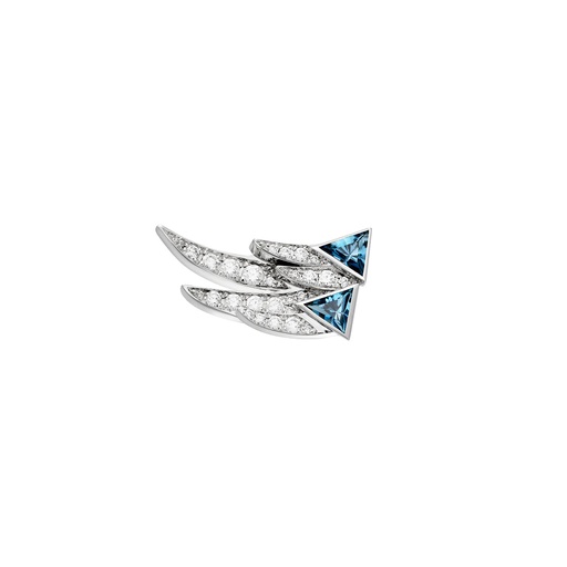 [ECR0014-NS] White Gold Spread Your Wings Topaz Diamond Earring
