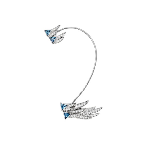 [ECR0008-NS] White Gold Spread Your Wings Topaze Diamond Earring