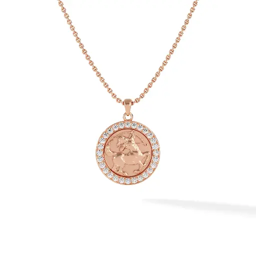 [ZODIAC.SAGITTARIUS.DIA.18K#14] Sagittarius Zodiac Pendant - Pave Diamond