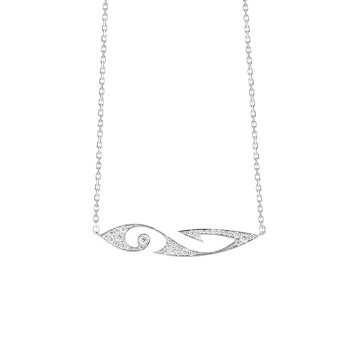 [PTA0006-NS] White Gold Tattoo Diamond Necklace