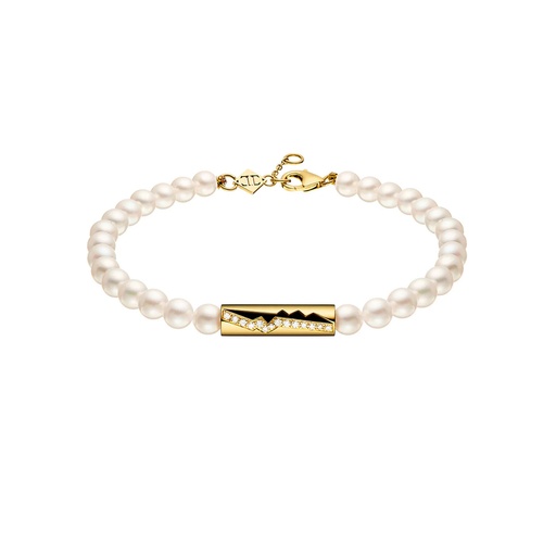 Yellow Gold Capture Amulet Pearls Bracelet