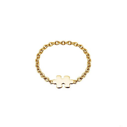 Yellow Gold Mini Puzzle Chain Ring