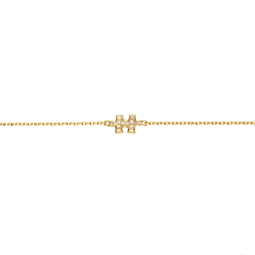 [BMP0004-NS] Yellow Gold Mini Puzzle Diamond Chain Bracelet