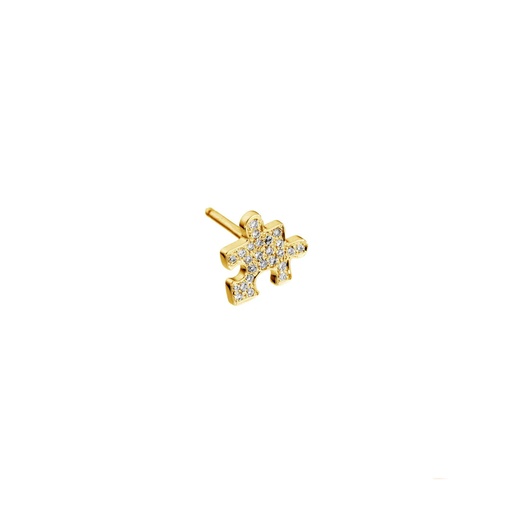 [EMP0011-NS] Yellow Gold Mini Puzzle Diamond Earring