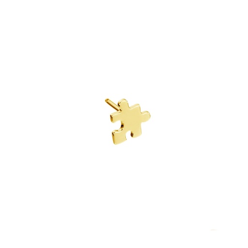 [EMP0010-NS] Yellow Gold Mini Puzzle Earring