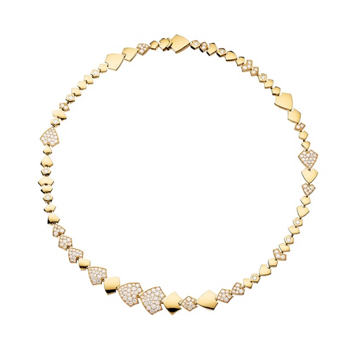[NPY0005-NS] Yellow Gold Python Diamonds Choker Necklace