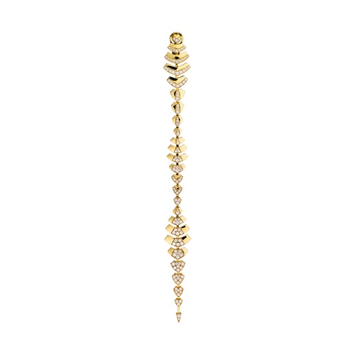 [EPY0035-NS] Yellow Gold Python Diamonds Earring