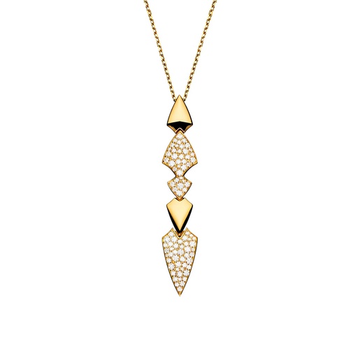 [PPY0023-NS] Yellow Gold Python Diamonds Necklace