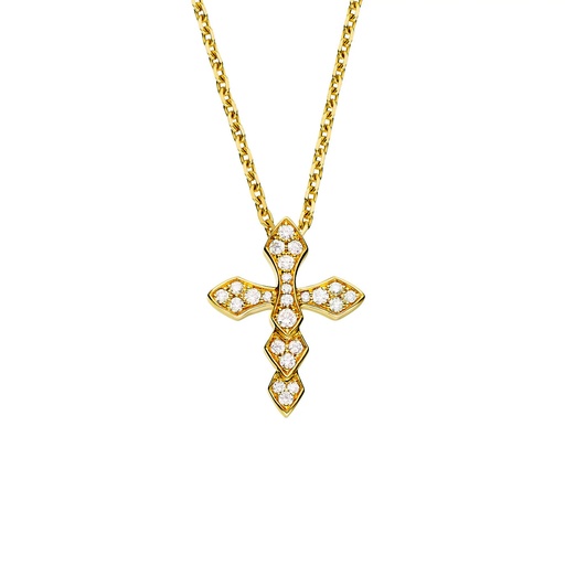 [PPY0025-NS] Yellow Gold Python Diamonds S Necklace