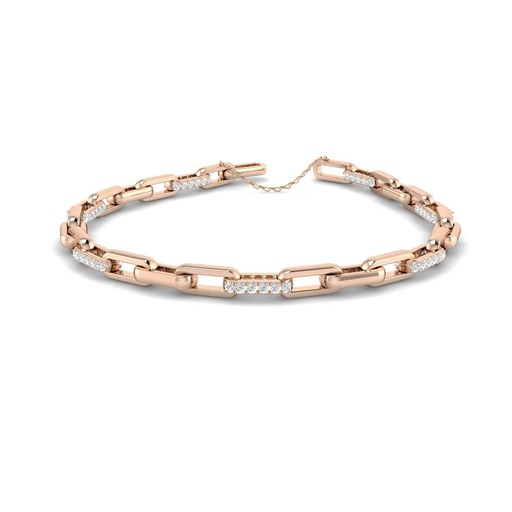 [SB2215(G)18-FVS2] 4mm Semi Pave Diamond Link Bracelet