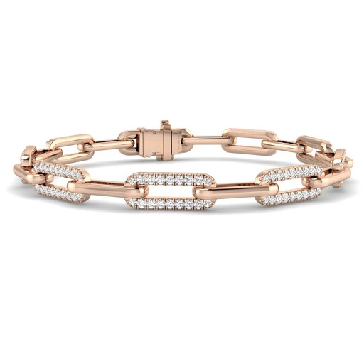 [SB2284B(G)18-FVS2] 5mm Semi Pave Diamond Open Link Bracelet