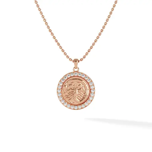 [ZODIAC.SCORPIO.DIA.18K#15] Scorpio Zodiac Pendant - Pave Diamond
