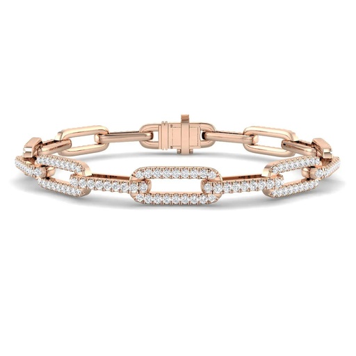 [SB2301(G)18-FVS2] 6mm Full Pave Diamond Open Link Bracelet