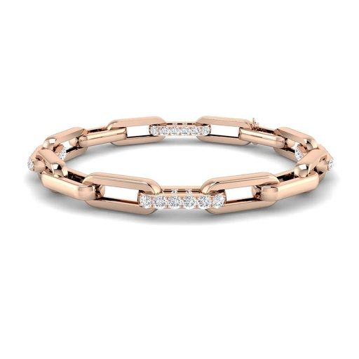 [SB2250(G)18-FVS2] 6mm Semi Pave Diamond Link Bracelet
