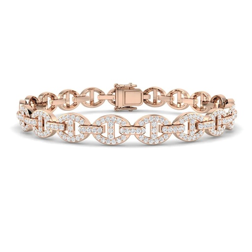 [SB2368(G)18-FVS2] 7mm Full Pave Diamond Oval Link Bracelet