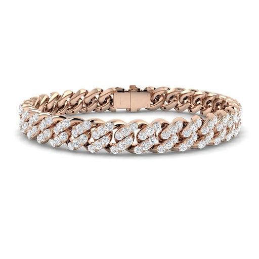 [SB2307(G)18-FVS2] 8mm Full Pave Diamond Cuban Bracelet