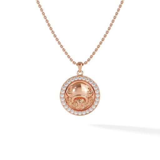 [ZODIAC.AQUARIUS.DIA.18K] Aquarius Zodiac Pendant - Pave Diamond