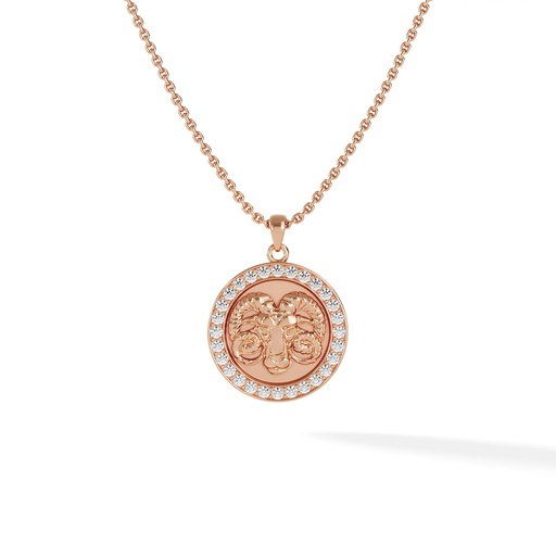 [ZODIAC.ARIES.DIA.18K] Aries Zodiac Pendant - Pave Diamond