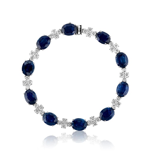 [B-CDZ168] Blue Sapphire Tennis Bracelet