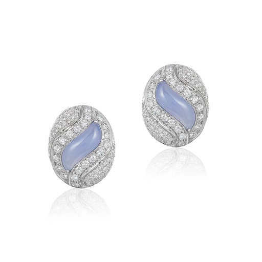 [E980] Cielo Chalcedony Earrings