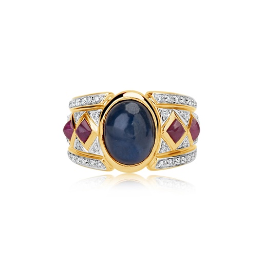 [R1113] Claire Sapphire And Ruby Ring