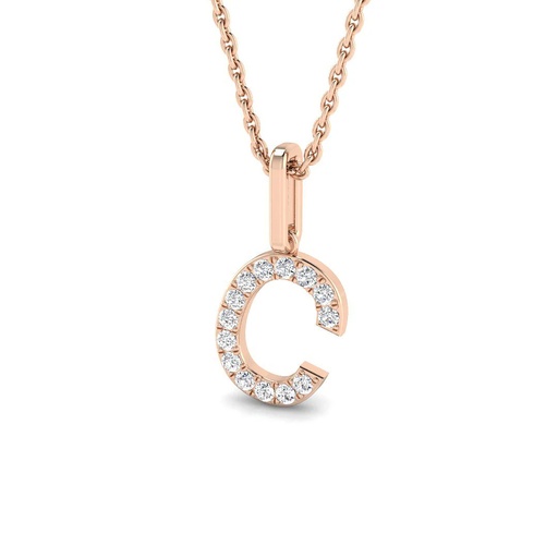 [SP5171-C] Diamond Initial Pendant - C