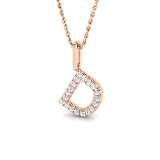 [SP5171-D] Diamond Initial Pendant - D