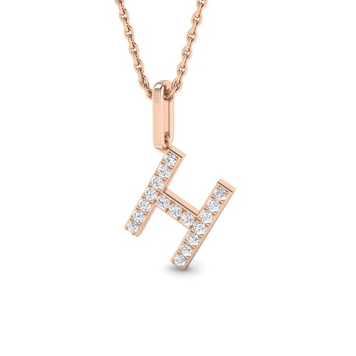 [SP5171-H] Diamond Initial Pendant - H