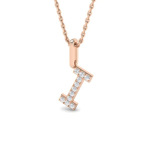[SP5171-I] Diamond Initial Pendant - I