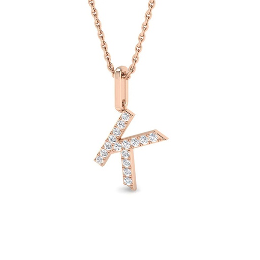 [SP5171-K] Diamond Initial Pendant - K