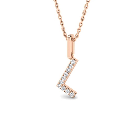[SP5171-L] Diamond Initial Pendant - L