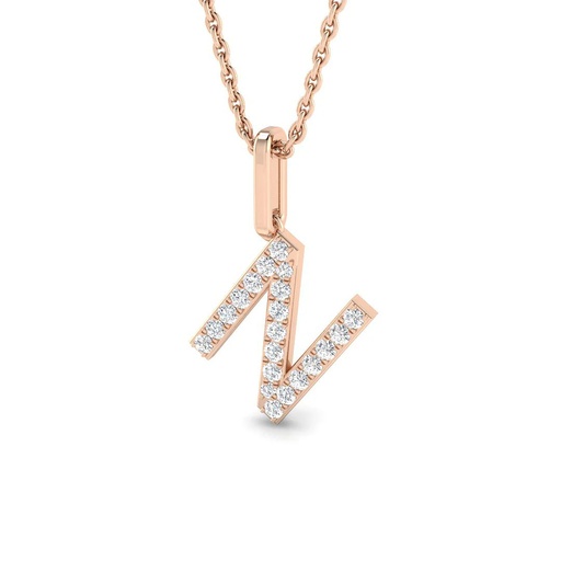 [SP5171-N] Diamond Initial Pendant - N