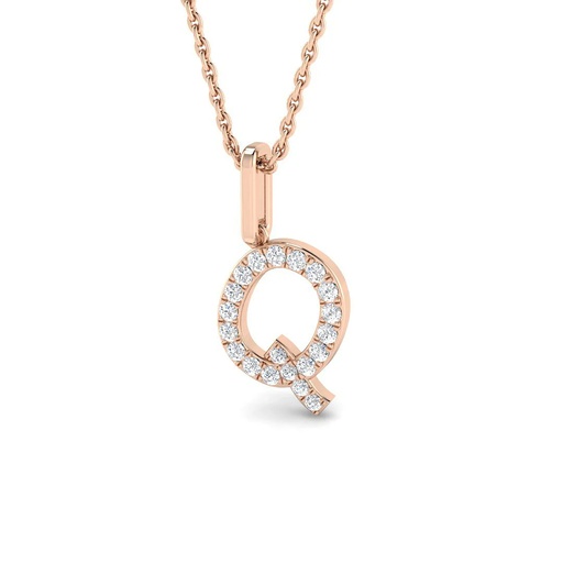 [SP5171-Q] Diamond Initial Pendant - Q