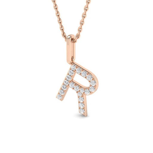 [SP5171-R] Diamond Initial Pendant - R