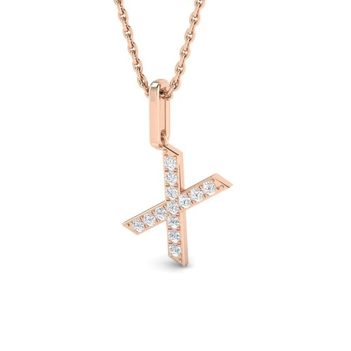 [SP5171-X] Diamond Initial Pendant - X