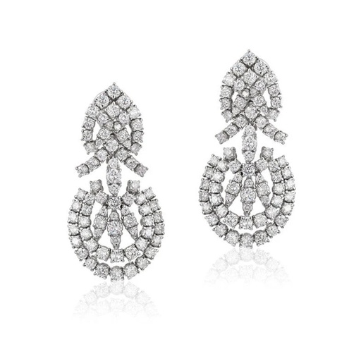 [E488] Diamond Silhouette Earrings