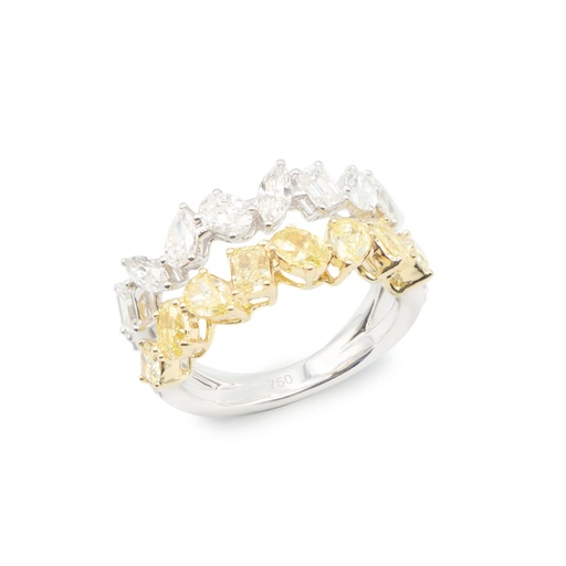 Fancy Yellow & White Diamond Ring