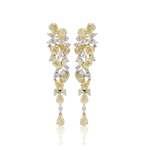 [FER-2102] Fancy Yellow Diamond Drop Earrings