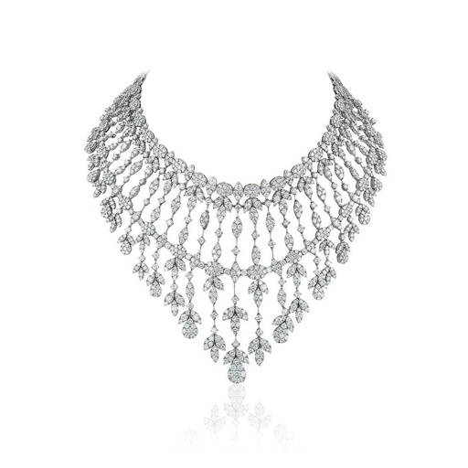 [N2256] Leni Lusso Diamond Double Clasp Necklace