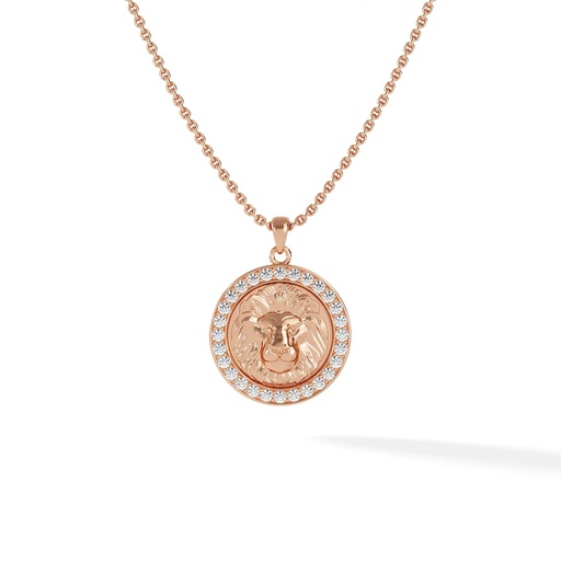 [ZODIAC.LEO.DIA.18K] Leo Zodiac Pendant - Pave Diamond