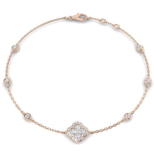 [SB2604(G)18-FVS2] Lucky Clover Diamond Bracelet