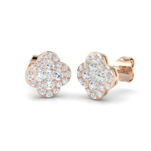 [SE4645(G)18-FVS2] Lucky Clover Diamond Earrings