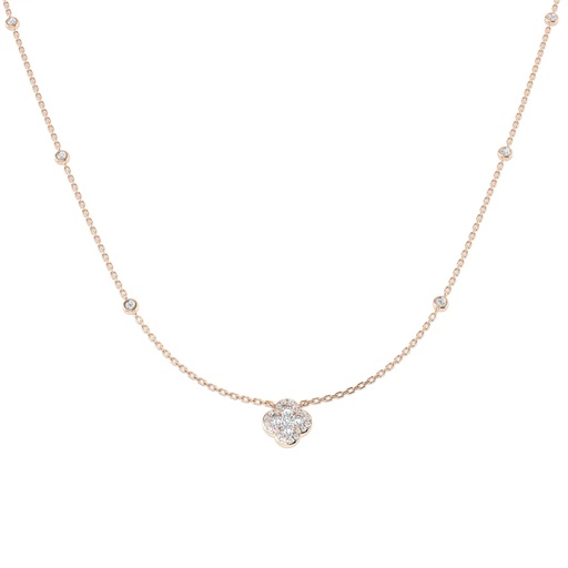 [SN1847(G)18-FVS2] Lucky Clover Diamond Necklace