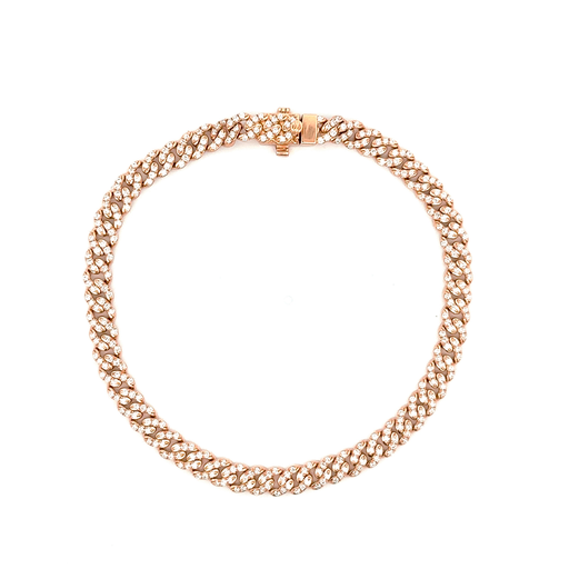 5mm Pave Diamond Cuban Bracelet 